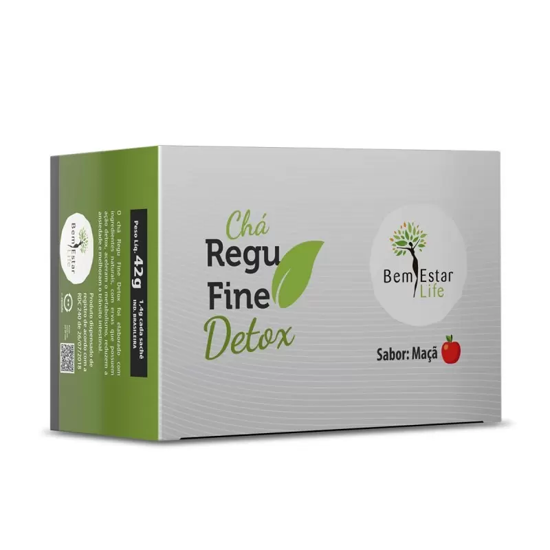 CHÁ REGU FINE DETOX - SABOR MAÇÃ 30 SACHÊS