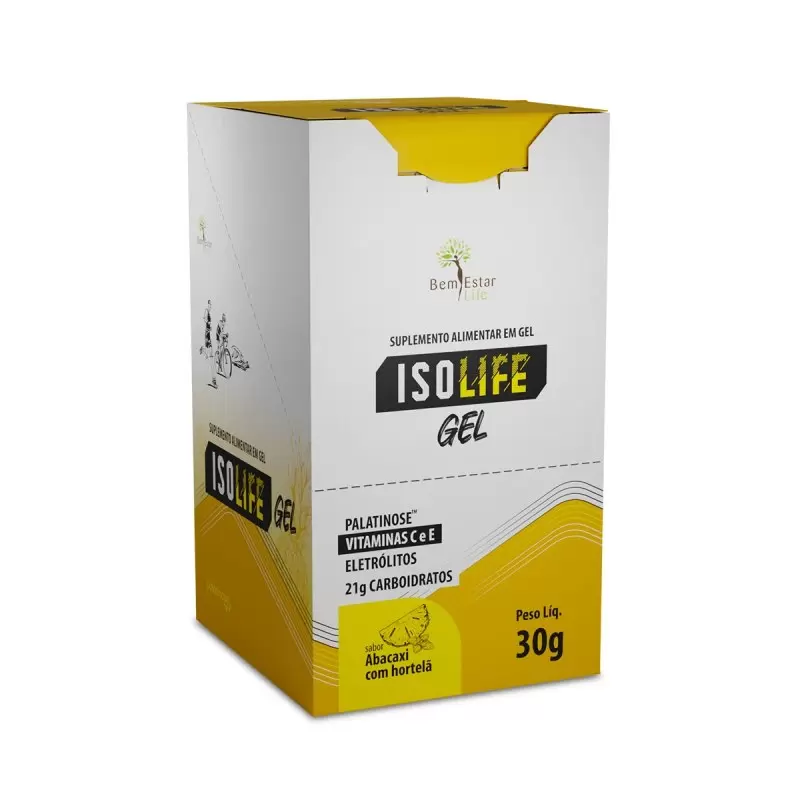 ISOLIFE GEL SABOR ABACAXI COM HORTELÃ - 10 SACHES  