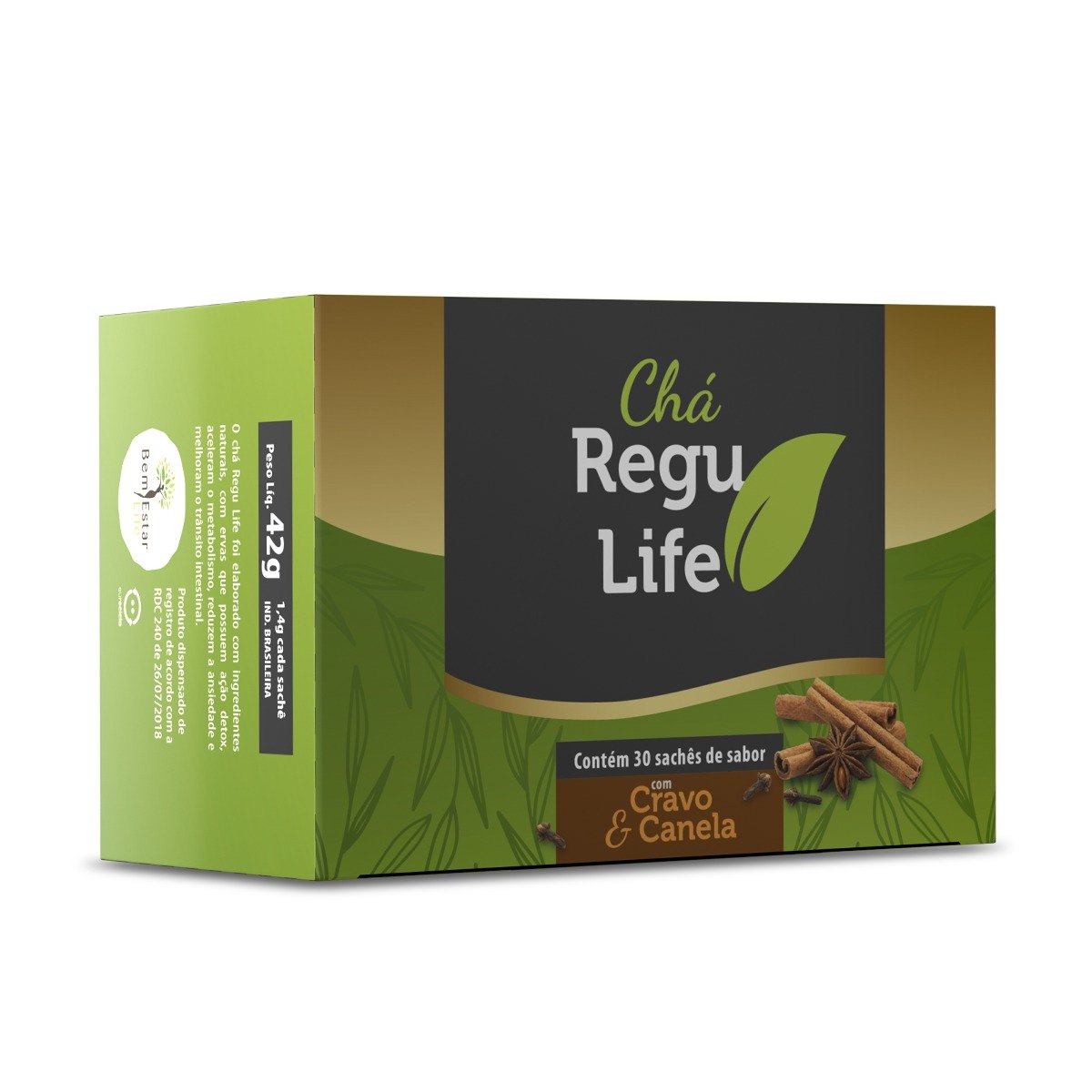 CHÁ REGU LIFE 30 SACHET  SABOR CRAVO E CANELA